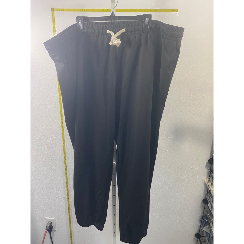Mens Black Jogger Pants‎ Elastic Waist Drawstring Sweatpants Size 6XL Plus Size